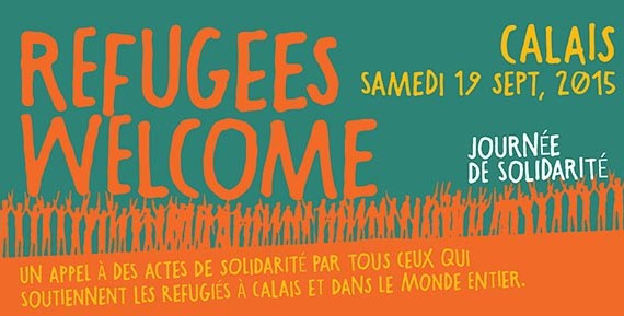 refugees welvome, calAid poster