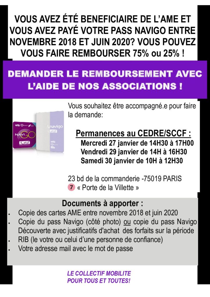 Le Remboursement Navigo C Est Maintenant La Cimade